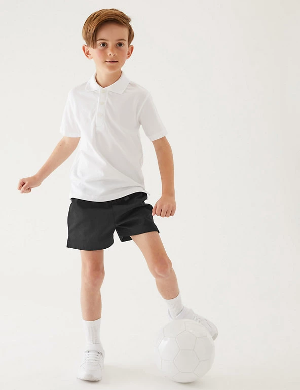 M&S Collection 2pk Unisex Pure Cotton School Shorts (2-16 Yrs) 12 M&S Collection 2pk Unisex Pure Cotton School Shorts (2-16 Yrs) - Image 10