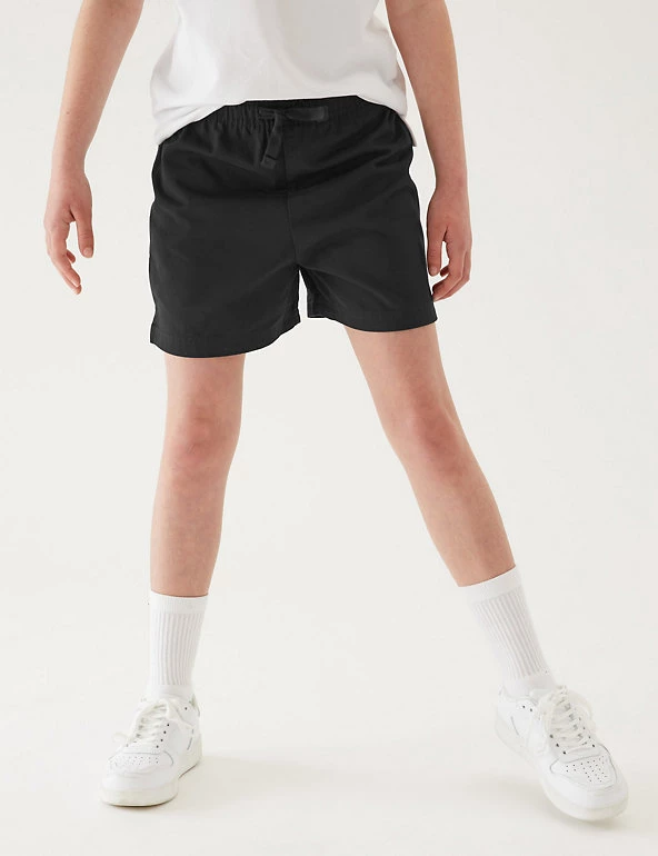 M&S Collection 2pk Unisex Pure Cotton School Shorts (2-16 Yrs) 13 M&S Collection 2pk Unisex Pure Cotton School Shorts (2-16 Yrs) - Image 11