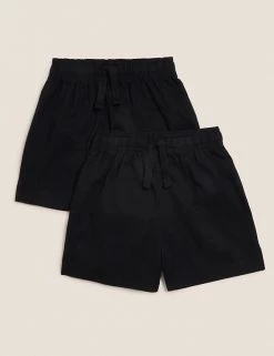 M&S Collection 2pk Unisex Pure Cotton School Shorts (2-16 Yrs) 21 M&S Collection 2pk Unisex Pure Cotton School Shorts (2-16 Yrs) -School Uniform Sales Store SD 04 T76 3234 Y0 X EC 90