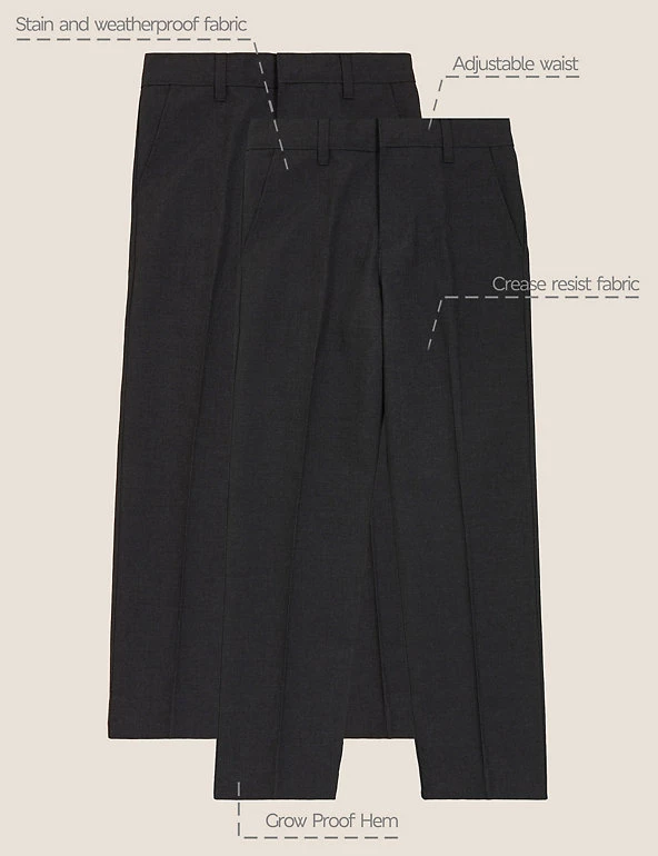 M&S Collection 2pk Boys' Regular Leg School Trousers (2-18 Yrs) 18 M&S Collection 2pk Boys' Regular Leg School Trousers (2-18 Yrs) - Image 16