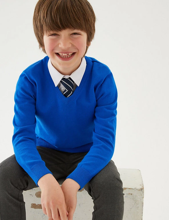 M&S Collection Jumpers 2pk Unisex Pure Cotton School Jumper (3-18 Yrs) 32 M&S Collection Jumpers 2pk Unisex Pure Cotton School Jumper (3-18 Yrs) - Image 30