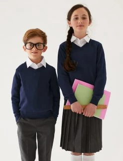 M&S Collection Jumpers 2pk Unisex Pure Cotton School Jumper (3-18 Yrs) 74 M&S Collection Jumpers 2pk Unisex Pure Cotton School Jumper (3-18 Yrs) -School Uniform Sales Store SD 04 T76 3919 F0 X EC 0