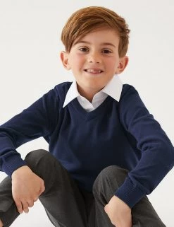 M&S Collection Jumpers 2pk Unisex Pure Cotton School Jumper (3-18 Yrs) 78 M&S Collection Jumpers 2pk Unisex Pure Cotton School Jumper (3-18 Yrs) -School Uniform Sales Store SD 04 T76 3919 F0 X EC 3