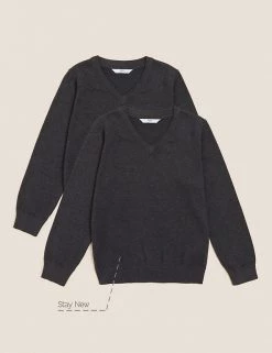 M&S Collection Jumpers 2pk Unisex Pure Cotton School Jumper (3-18 Yrs) 49 M&S Collection Jumpers 2pk Unisex Pure Cotton School Jumper (3-18 Yrs) -School Uniform Sales Store SD 04 T76 3919 T0 X EC 90