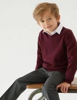 M&S Collection Jumpers 2pk Unisex Pure Cotton School Jumper (3-18 Yrs) 67 M&S Collection Jumpers 2pk Unisex Pure Cotton School Jumper (3-18 Yrs) -School Uniform Sales Store SD 04 T76 3919 XM X EC 2