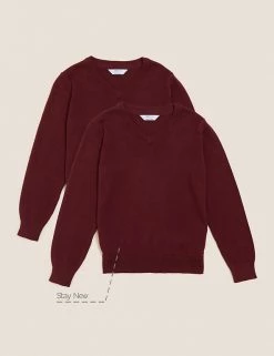 M&S Collection Jumpers 2pk Unisex Pure Cotton School Jumper (3-18 Yrs) 65 M&S Collection Jumpers 2pk Unisex Pure Cotton School Jumper (3-18 Yrs) -School Uniform Sales Store SD 04 T76 3919 XM X EC 90