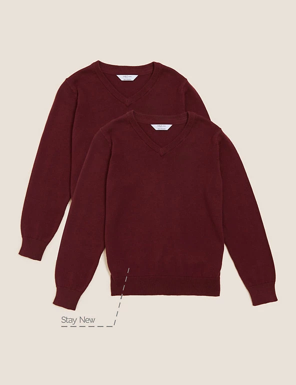 M&S Collection Jumpers 2pk Unisex Pure Cotton School Jumper (3-18 Yrs) 25 M&S Collection Jumpers 2pk Unisex Pure Cotton School Jumper (3-18 Yrs) - Image 23