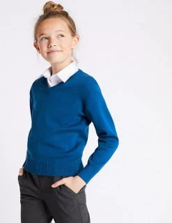 M&S Collection Jumpers Unisex Cotton Rich School Jumper (3-16 Yrs) -School Uniform Sales Store SD 04 T76 3920 E0 X EC 1