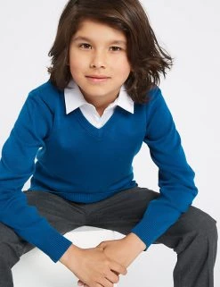 M&S Collection Jumpers Unisex Cotton Rich School Jumper (3-16 Yrs) -School Uniform Sales Store SD 04 T76 3920 E0 X EC 2