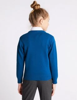 M&S Collection Jumpers Unisex Cotton Rich School Jumper (3-16 Yrs) -School Uniform Sales Store SD 04 T76 3920 E0 X EC 3