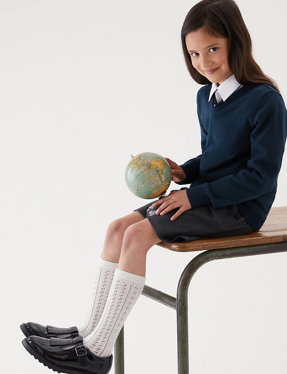 M&S Collection 2pk Unisex Slim Fit Cotton School Jumpers (3-18 Yrs) 9 M&S Collection 2pk Unisex Slim Fit Cotton School Jumpers (3-18 Yrs) - Image 8