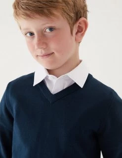 M&S Collection 2pk Unisex Slim Fit Cotton School Jumpers (3-18 Yrs) 19 M&S Collection 2pk Unisex Slim Fit Cotton School Jumpers (3-18 Yrs) -School Uniform Sales Store SD 04 T76 3921 F0 X EC 2