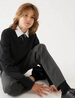 M&S Collection 2pk Unisex Slim Fit Cotton School Jumpers (3-18 Yrs) 14 M&S Collection 2pk Unisex Slim Fit Cotton School Jumpers (3-18 Yrs) -School Uniform Sales Store SD 04 T76 3921 Y0 X EC 2