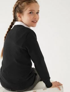M&S Collection 2pk Unisex Slim Fit Cotton School Jumpers (3-18 Yrs) 15 M&S Collection 2pk Unisex Slim Fit Cotton School Jumpers (3-18 Yrs) -School Uniform Sales Store SD 04 T76 3921 Y0 X EC 3