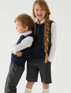 M&S Collection Jumpers Unisex Pure Cotton School Tank Top (2-18 Yrs) -School Uniform Sales Store SD 04 T76 3922 F0 X EC 0