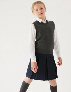 M&S Collection Jumpers Unisex Pure Cotton School Tank Top (2-18 Yrs) -School Uniform Sales Store SD 04 T76 3922 T0 X EC 1