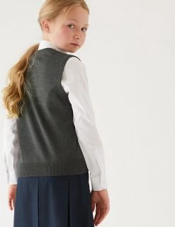 M&S Collection Jumpers Unisex Pure Cotton School Tank Top (2-18 Yrs) -School Uniform Sales Store SD 04 T76 3922 T0 X EC 3
