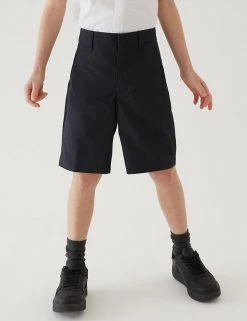 M&S Collection School 2pk Boys' Regular Leg Shorts (2-14 Yrs) -School Uniform Sales Store SD 04 T76 4918 PK X EC 1
