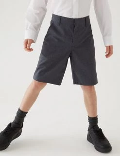 M&S Collection School 2pk Boys' Regular Leg Shorts (2-14 Yrs) -School Uniform Sales Store SD 04 T76 4918 T0 X EC 1