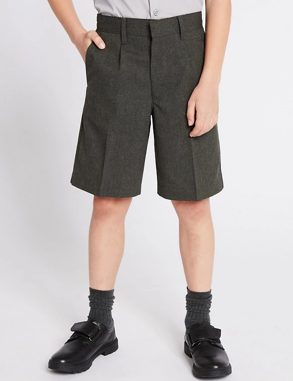 M&S Collection Boys' Regular Leg Pleat Front School Shorts (2-14 Yrs) 5 M&S Collection Boys' Regular Leg Pleat Front School Shorts (2-14 Yrs) - Image 3