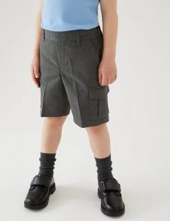 2pk Boys' Plus Fit Cargo School Shorts (4-14 Yrs) -School Uniform Sales Store SD 04 T76 4953P T0 X EC 1
