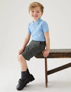 M&S Collection 2pk Boys' Regular Leg Cargo School Shorts (2-14 Yrs)