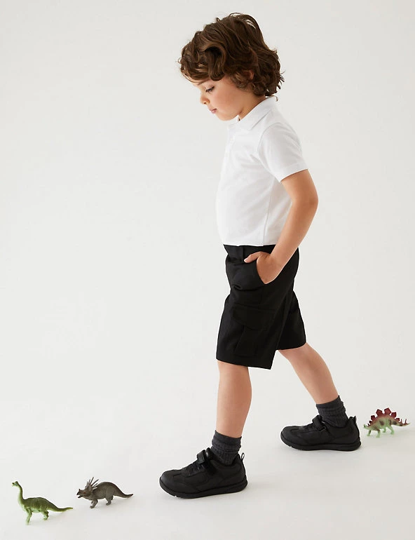 M&S Collection 2pk Boys' Regular Leg Cargo School Shorts (2-14 Yrs) 9 M&S Collection 2pk Boys' Regular Leg Cargo School Shorts (2-14 Yrs) - Image 7