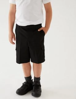 M&S Collection 2pk Boys' Regular Leg Cargo School Shorts (2-14 Yrs) 22 M&S Collection 2pk Boys' Regular Leg Cargo School Shorts (2-14 Yrs) -School Uniform Sales Store SD 04 T76 4953 Y0 X EC 1