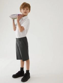 School 2pk Boys' Slim Leg Plus Fit Shorts (4-14 Yrs)