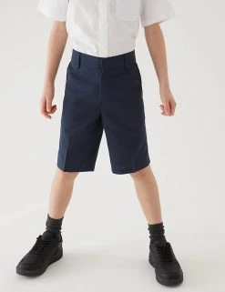 M&S Collection School 2pk Boys' Slim Leg Shorts (2-14 Yrs) -School Uniform Sales Store SD 04 T76 4964 F0 X EC 1