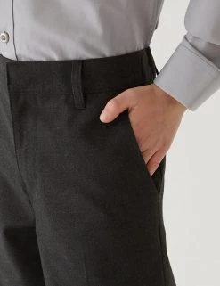 M&S Collection School 2pk Boys' Slim Leg Shorts (2-14 Yrs) -School Uniform Sales Store SD 04 T76 4964 VP X EC 4