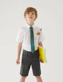 M&S Collection School 2pk Boys' Regular Leg Shorts (2-14 Yrs)