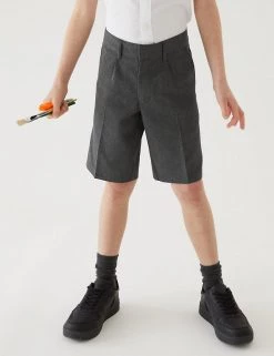 M&S Collection School 2pk Boys' Regular Leg Shorts (2-14 Yrs) -School Uniform Sales Store SD 04 T76 4965 T0 X EC 1
