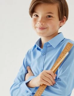M&S Collection 3pk Boys' Slim Fit Easy Iron School Shirts (2-16 Yrs) -School Uniform Sales Store SD 04 T76 5718 E0 X EC 0