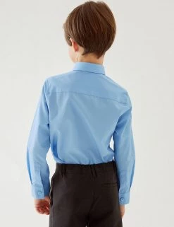 M&S Collection 3pk Boys' Slim Fit Easy Iron School Shirts (2-16 Yrs) -School Uniform Sales Store SD 04 T76 5718 E0 X EC 2