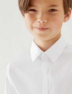 M&S Collection 3pk Boys' Slim Fit Easy Iron School Shirts (2-16 Yrs) -School Uniform Sales Store SD 04 T76 5718 Z0 X EC 1