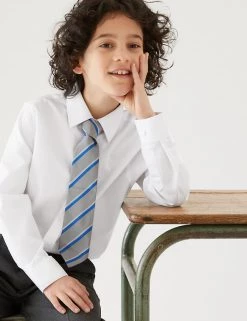 M&S Collection 3pk Boys' Longer Length Easy Iron School Shirts (4-18 Yrs)
