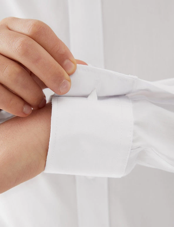 M&S Collection 3pk Boys' Longer Length Easy Iron School Shirts (4-18 Yrs) 7 M&S Collection 3pk Boys' Longer Length Easy Iron School Shirts (4-18 Yrs) - Image 5