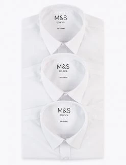 M&S Collection 3pk Boys' Longer Length Easy Iron School Shirts (4-18 Yrs) 14 M&S Collection 3pk Boys' Longer Length Easy Iron School Shirts (4-18 Yrs) -School Uniform Sales Store SD 04 T76 5719L Z0 X EC 5