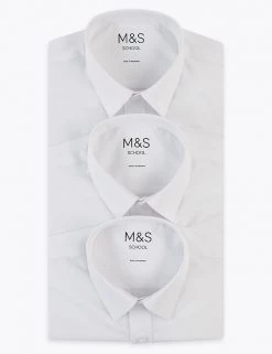 M&S Collection 3pk Boys' Longer Length Easy Iron School Shirts (4-18 Yrs) 15 M&S Collection 3pk Boys' Longer Length Easy Iron School Shirts (4-18 Yrs) -School Uniform Sales Store SD 04 T76 5719L Z0 X EC 9