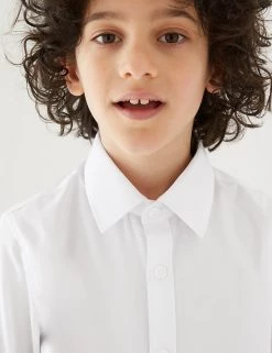M&S Collection 3pk Boys' Plus Fit Easy Iron School Shirts (4-18 Yrs) -School Uniform Sales Store SD 04 T76 5719P Z0 X EC 1