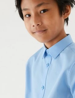 M&S Collection 3pk Boys' Easy Iron School Shirts (2-16 Yrs) -School Uniform Sales Store SD 04 T76 5719 E0 X EC 1