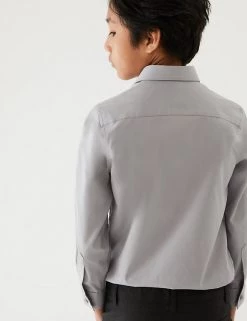 M&S Collection 3pk Boys' Easy Iron School Shirts (2-16 Yrs) -School Uniform Sales Store SD 04 T76 5719 T0 X EC 2