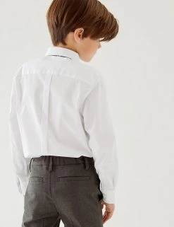 M&S Collection Boys' 2pk Slim Fit Stretch School Shirts (2-16 Yrs) -School Uniform Sales Store SD 04 T76 5753 Z0 X EC 2
