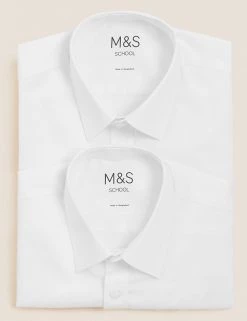 M&S Collection 2pk Boys' Non-Iron School Shirts (2-18 Yrs) 19 M&S Collection 2pk Boys' Non-Iron School Shirts (2-18 Yrs) -School Uniform Sales Store SD 04 T76 5768 Z0 X EC 7