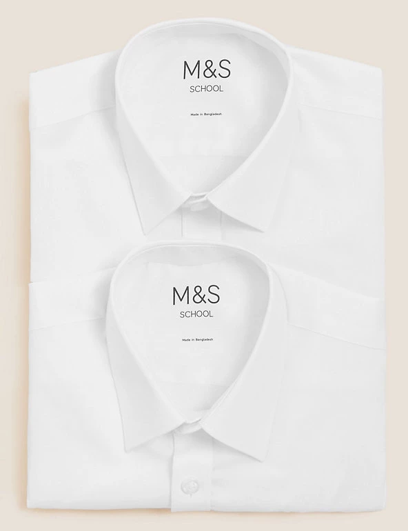 M&S Collection 2pk Boys' Non-Iron School Shirts (2-18 Yrs) 8 M&S Collection 2pk Boys' Non-Iron School Shirts (2-18 Yrs) - Image 6