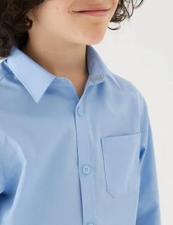 M&S Collection 2pk Boys' Slim Fit Non-Iron School Shirts (2-18 Yrs) -School Uniform Sales Store SD 04 T76 5769 E0 X EC 1