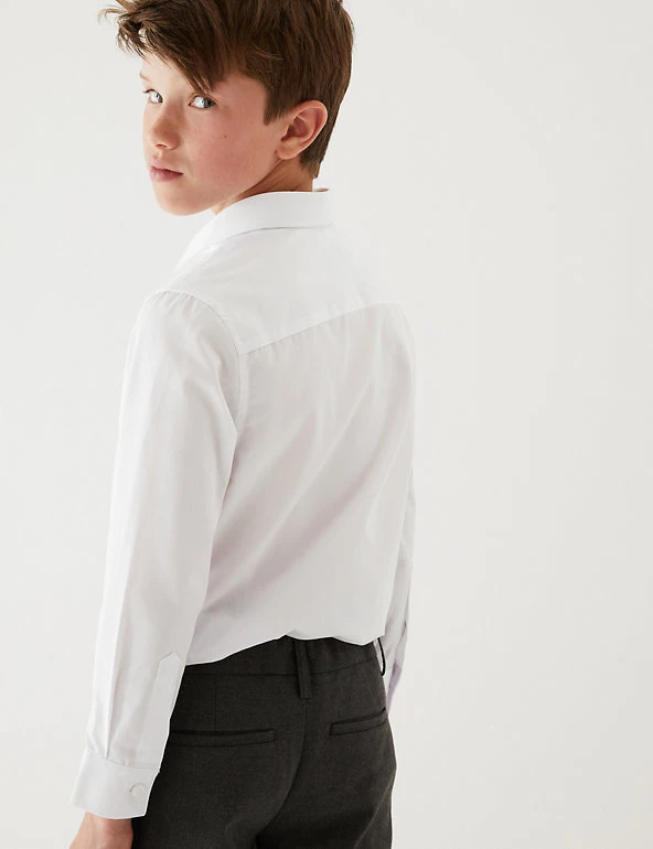 M&S Collection 3pk Boys' Easy Dressing Easy Iron School Shirts (3-18 Yrs) 6 M&S Collection 3pk Boys' Easy Dressing Easy Iron School Shirts (3-18 Yrs) - Image 4