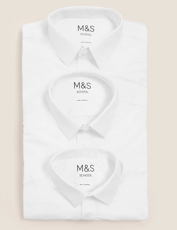 M&S Collection 3pk Boys' Easy Dressing Easy Iron School Shirts (3-18 Yrs) 8 M&S Collection 3pk Boys' Easy Dressing Easy Iron School Shirts (3-18 Yrs) - Image 6