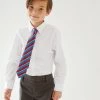 M&S Collection Boys' 5pk Regular Fit Easy To Iron School Shirts (2-18 Yrs)